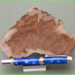 Rhodium plated blue acrylic resin Majestic rollerball pen