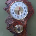 Redgum Burl Clock with Barometer